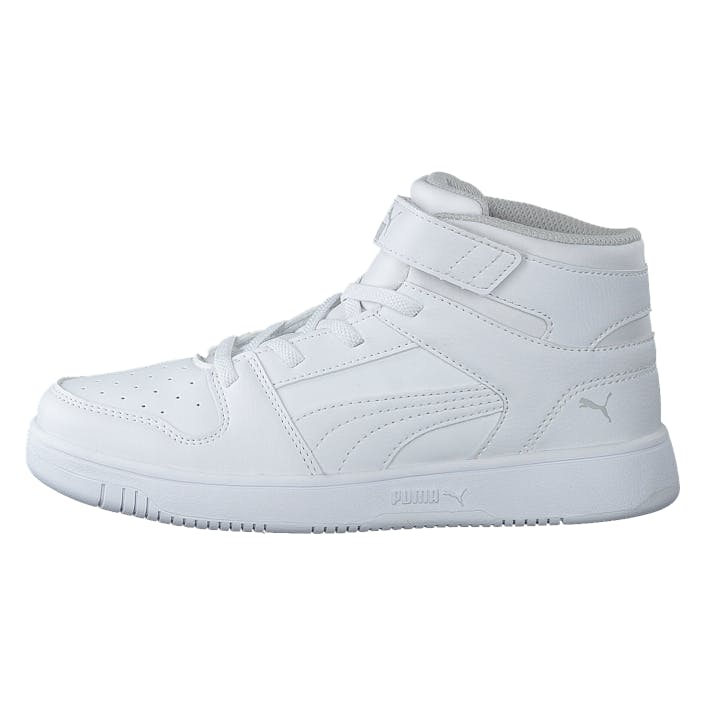 Puma Rebound Layup Sl V Ps Puma White- Black- Gray Violet, Unisex, Shoes, Trainers, high-top sneakers, White, UK K 10