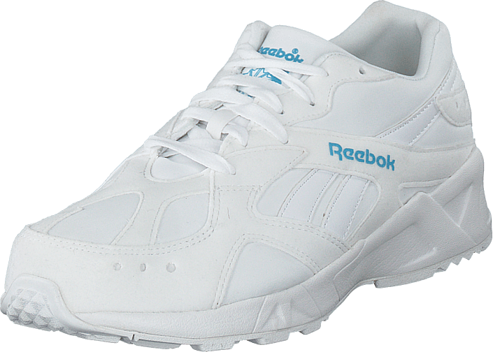 reebok aztrek trainers in white & blue
