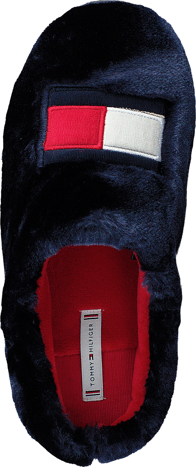 Tommy Womens Fur Slipper Rwb