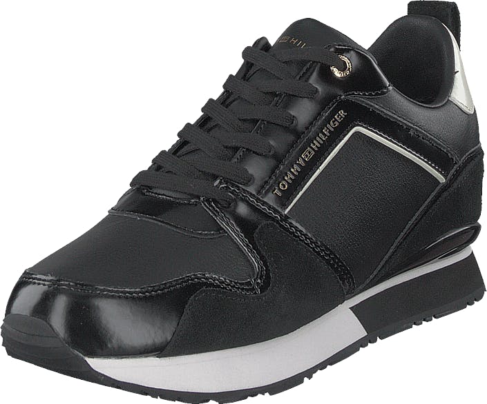 Tommy Hilfiger Leather Wedge Sneaker Black, Skor, Sneakers & Sportskor, Sneakers, Svart, Dam, 40