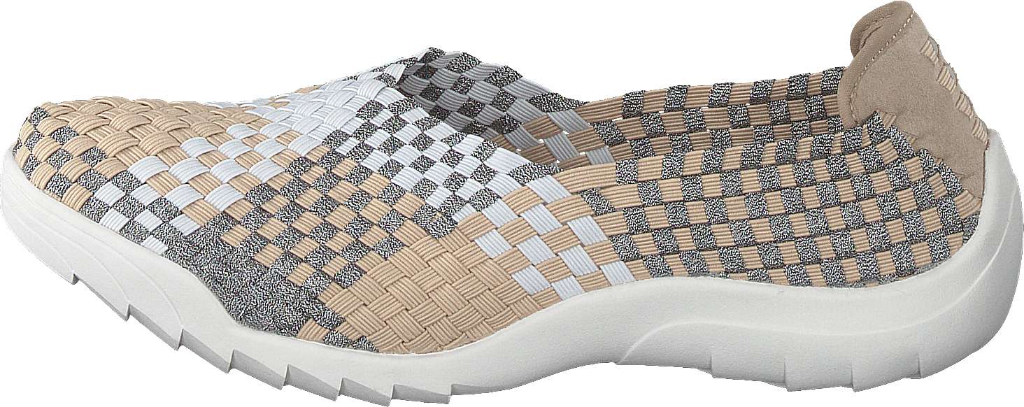 Inoko Sand, Female, Skor, Sandaler och Tofflor, slip-on, Beige/Silver/Metallisk/Vit/Flerfärgad, EU 40