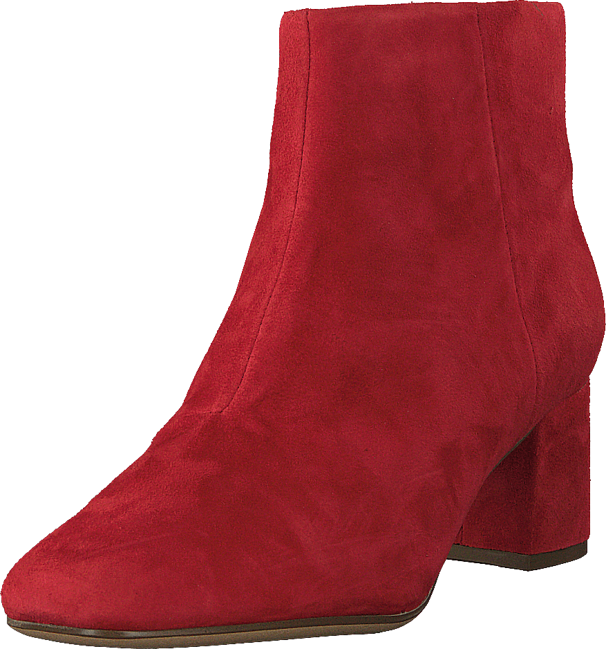 Sheer Flora Red Suede