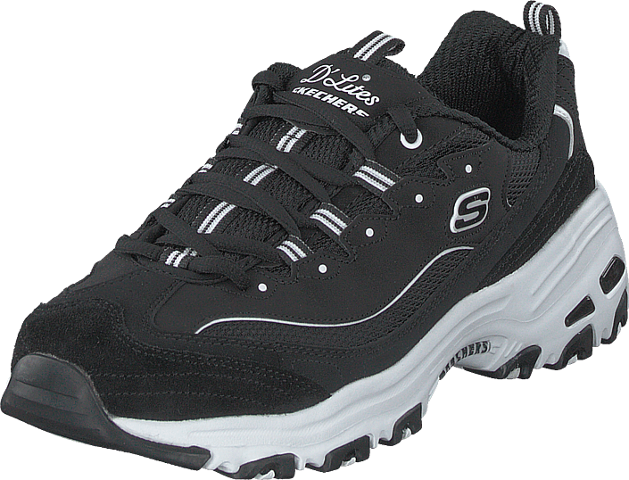 Kjøp Skechers Womens D'lites march Forward Bkw sko Online Skechers Wide Fit WIDE FIT D'LITES Joggesko black