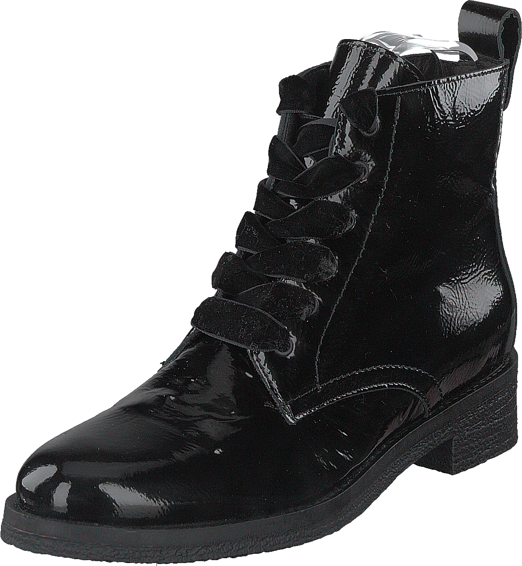 Biatine Patent Laced Up Boot Black