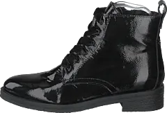 Bianco - Biatine Patent Laced Up Boot Black