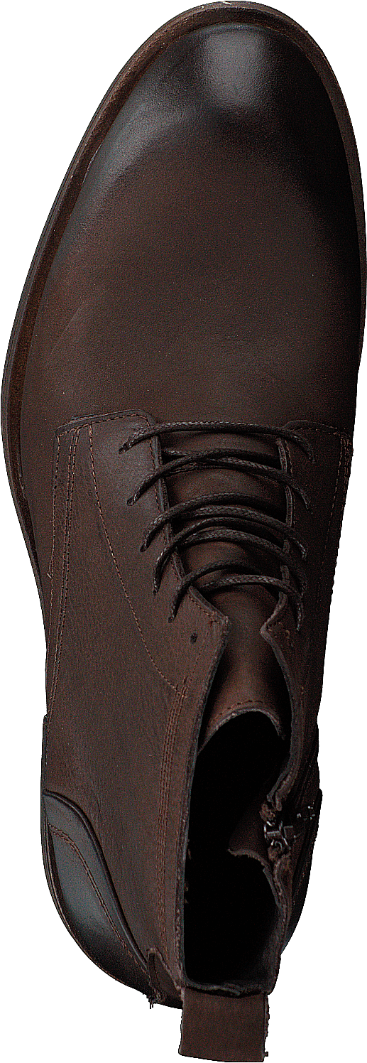 Biabyron Leather Lace Up Boot Dark Brown