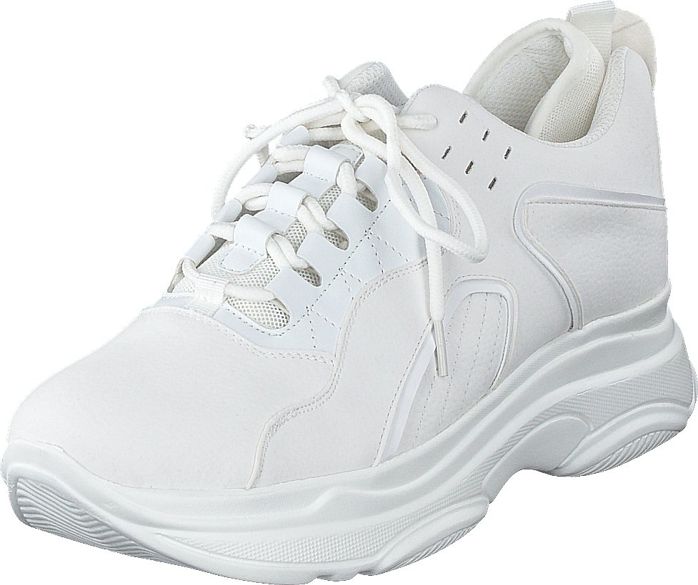 Sporty Faux Suede Sneakers White
