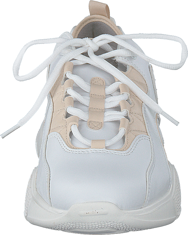 Loop Lacing Trainers White/nude
