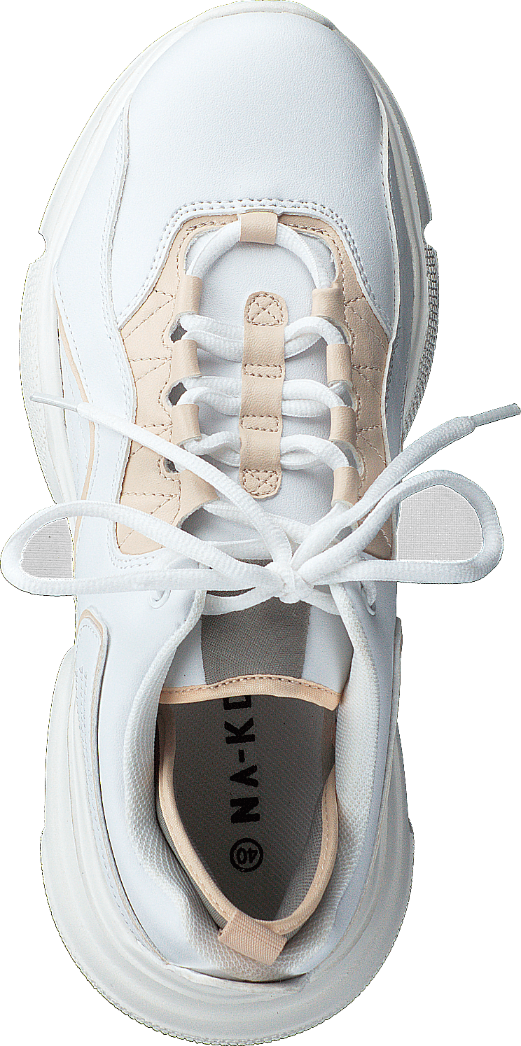 Loop Lacing Trainers White/nude