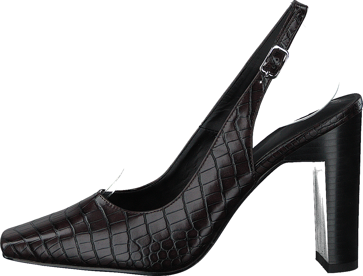 Snake Squared Pumps Brown Reptile