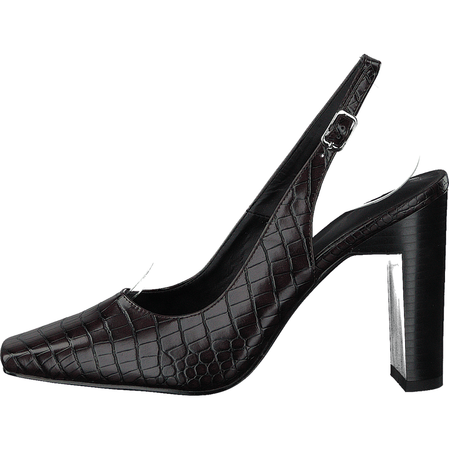 Snake Squared Pumps Brown Reptile