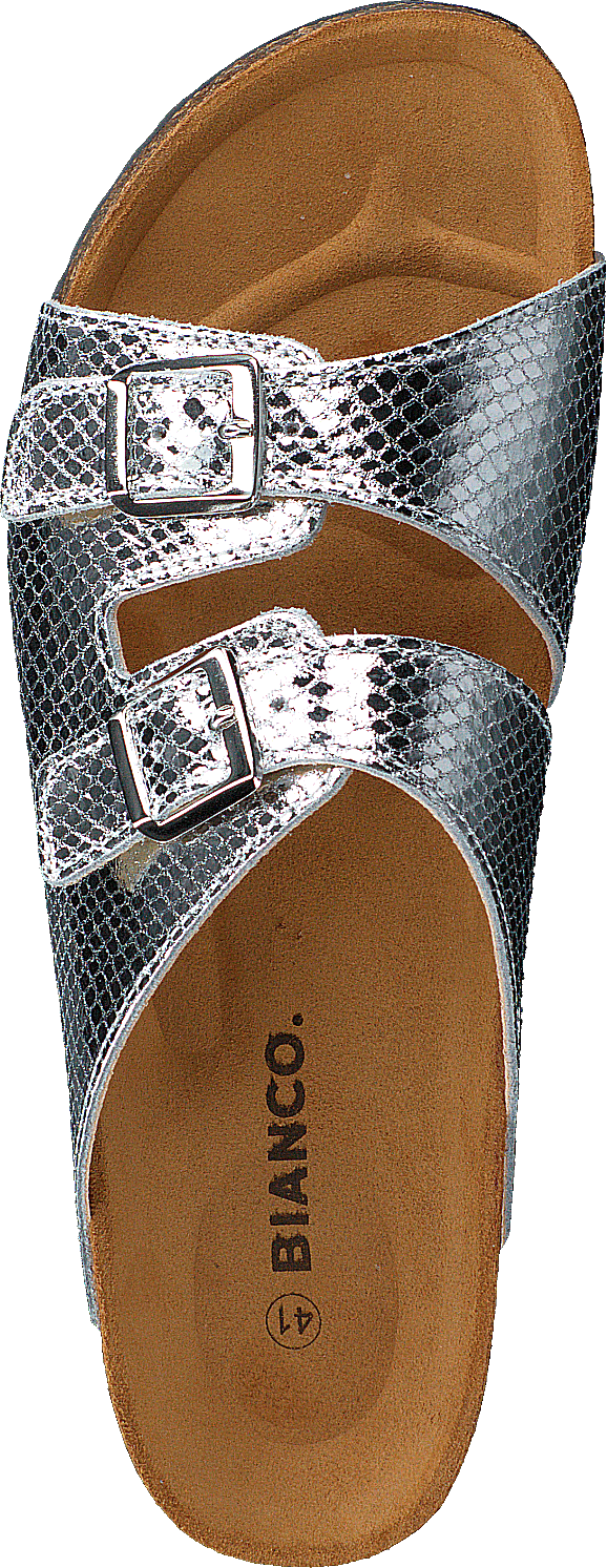 Biabetricia Buckle Sandal 918 Silver Snake