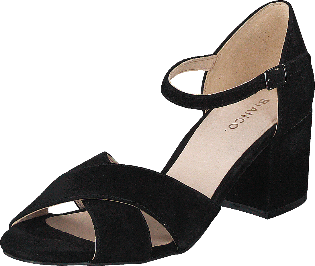 Biacate Suede Cross Sandal 101 Black 1