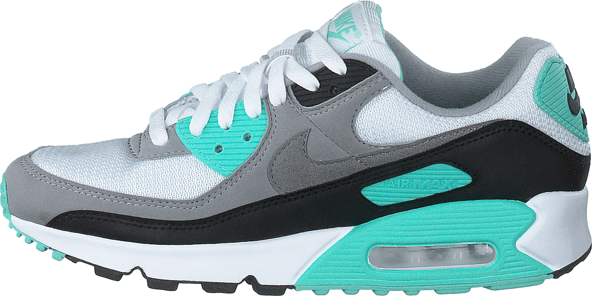 Wmns Air Max 90 White/particle Grey-hyper Turq