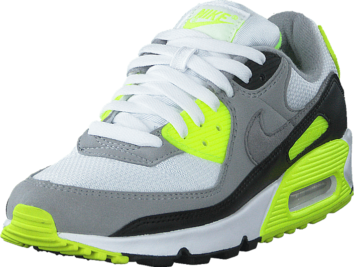 nike air max 90 white & particle grey volt