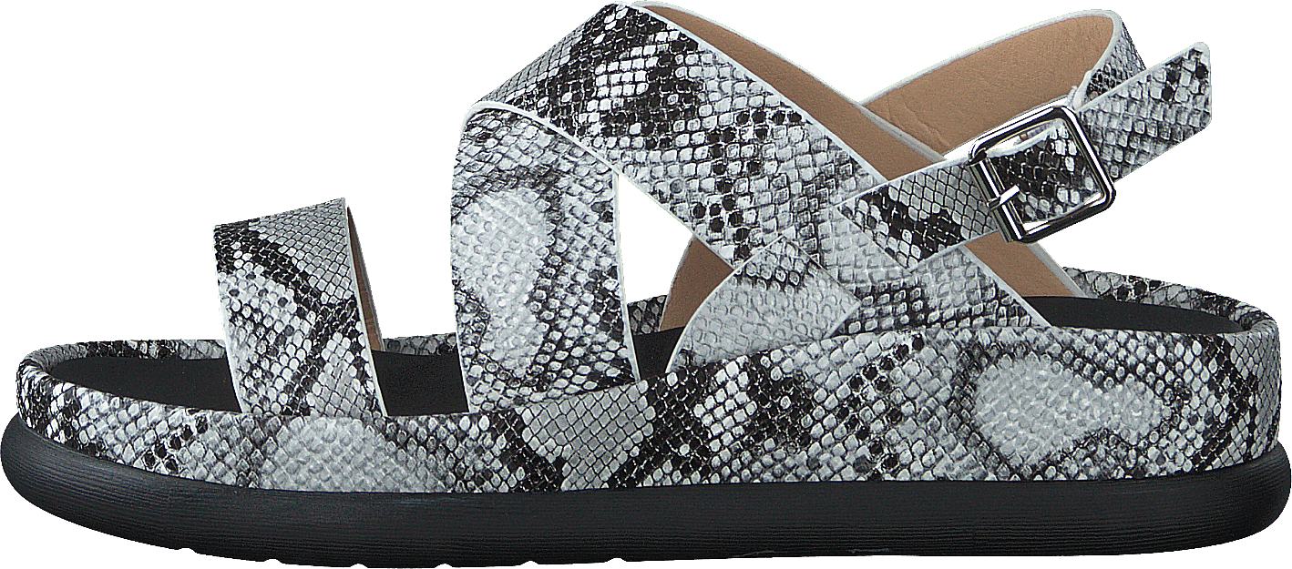 97-09095 Black/white, Female, Schoenen, Sandalen en Sloffen, sandalen, Grijs, EU 40