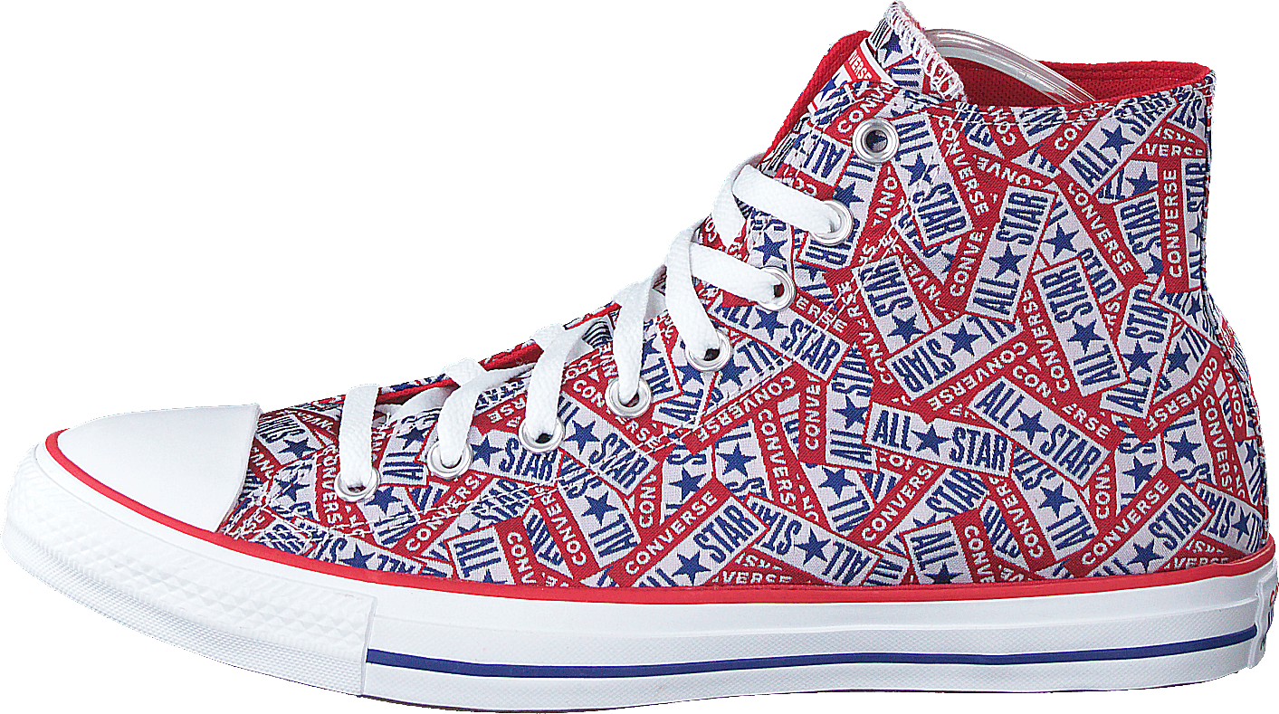 Cuck Taylor All Star Logo Play Red/white, Unisex, Buty, Sneakersy, wysokie sneakersy, Czerwony/Biały, EU 35