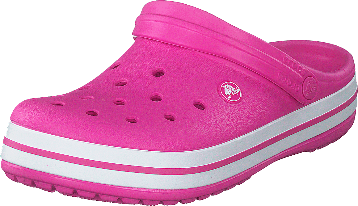 Crocband Electric Pink/white