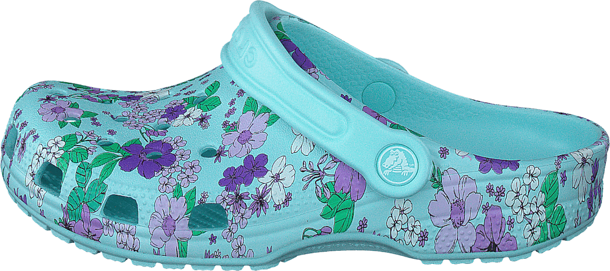 Classic Floral Clog Ps Ice Blue