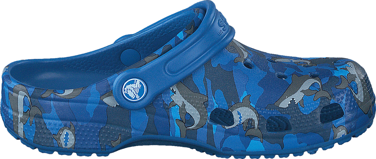 Classic Shark Clog Kids Prep Blue