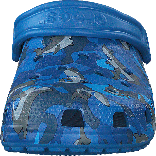 Classic Shark Clog Kids Prep Blue