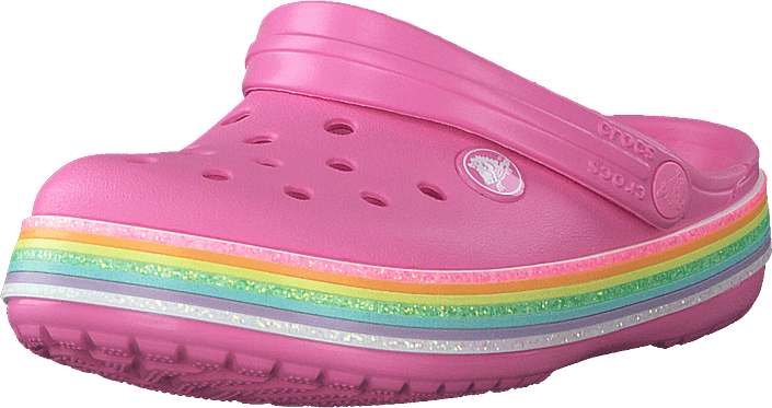 crocs crocband rainbow glitter