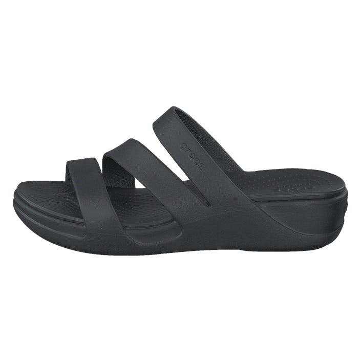 Crocs Monterey Wedge W Black, Female, Scarpe, Sandali e Pantofole, sandali, Nero, EU 42/43