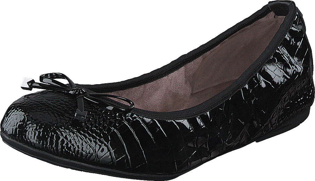 Frankie Black Patent Croc