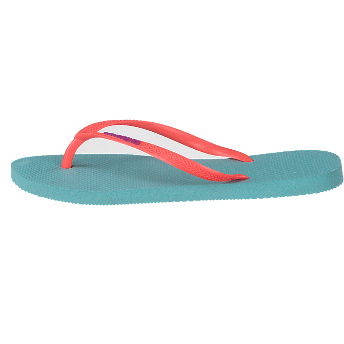 Buy Havaianas Slim Logo Pop Up Ice Blue Coral New Shoes Online Footway Ie