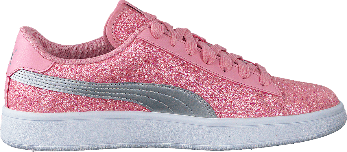 Puma Smash V2 Glitz Glam Jr Peony-puma Silver-puma White