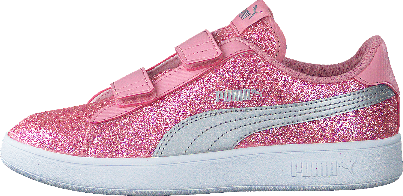 Puma Smash V2 Glitz Glam V Ps Peony-puma Silver-puma White, Unisex, Schuhe, Sneaker, Sportschuhe, Rosa/Silber, EU 30