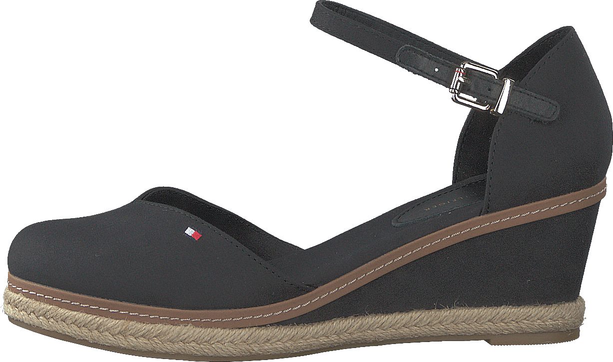 Basic Closed Toe Mid Wedge Black Bds