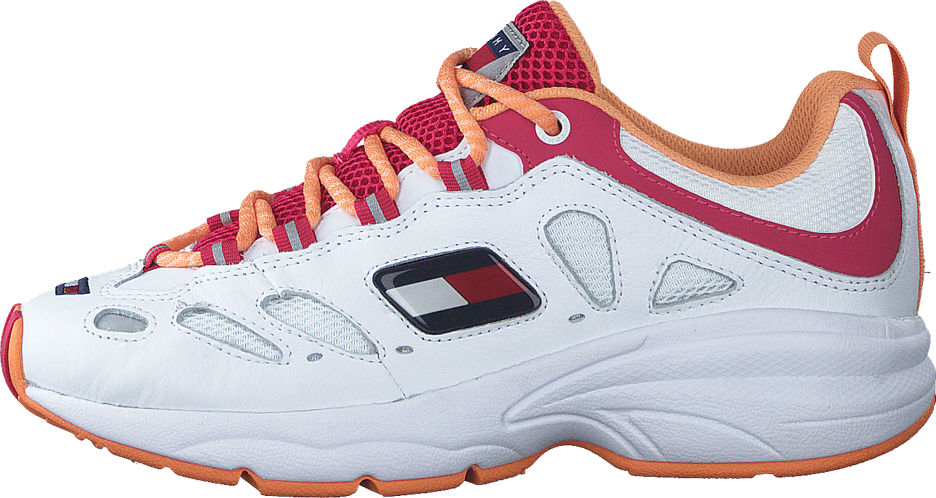 Heritage Retro Wmn Tommy Sneak White Ybs, Female, Schoenen, Sneakers, Sneakers, Wit, EU 42