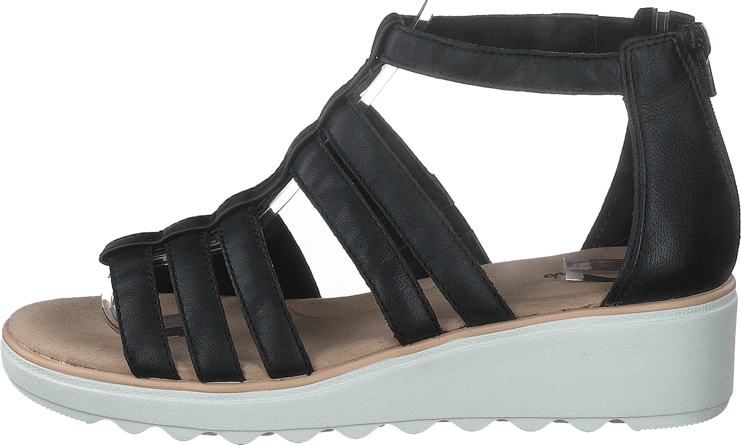 Jillian Nina Black Leather, Female, Shoes, Sandals and Slippers, sandals, Black, UK 7