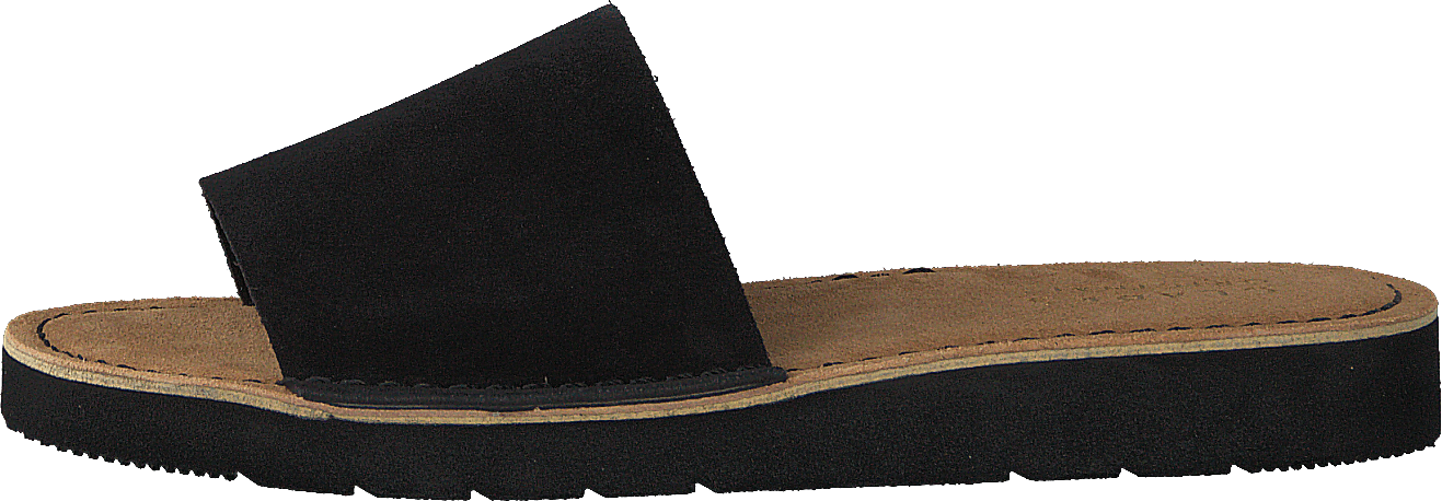 Lunan Slide Black Leather