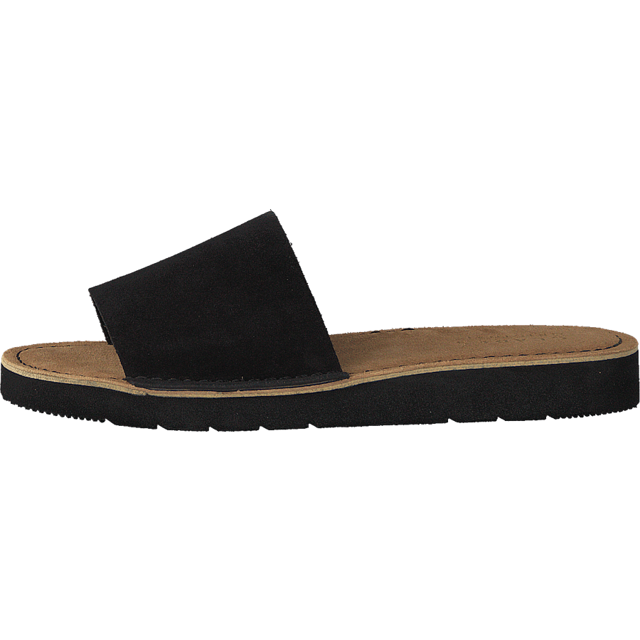 Lunan Slide Black Leather