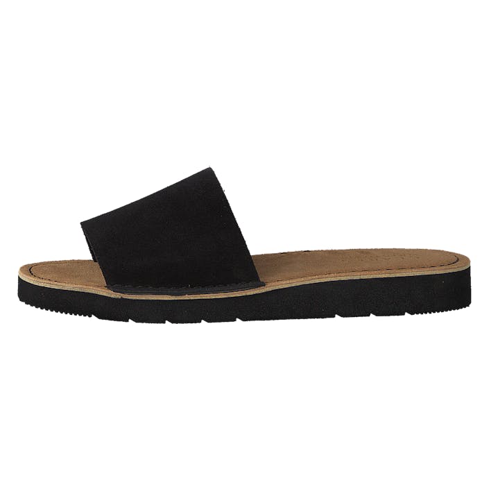 Lunan Slide Black Leather, Female, Topánky, Sandále a Šľapky, sandále, Čierna, EU 39,5