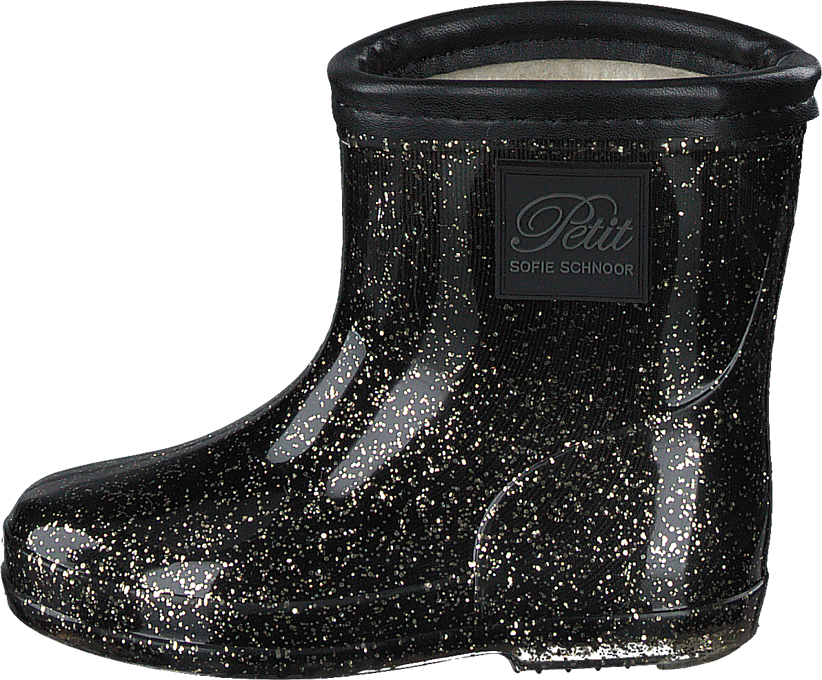 Rubber Boot Black Gold