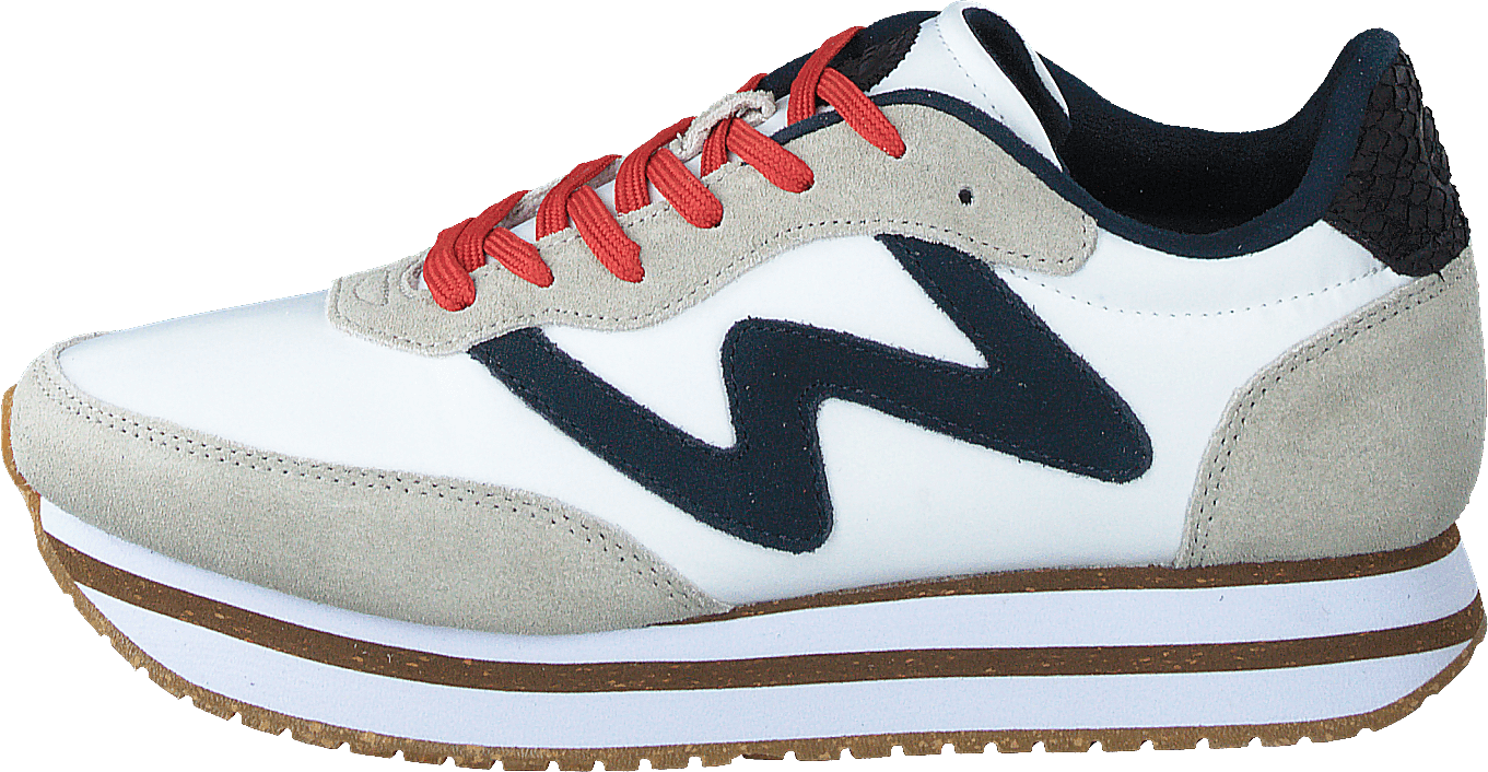 Olivia Plateau Ii Bright White, Female, Schoenen, Sneakers, Sneakers, Blauw/Wit, EU 39