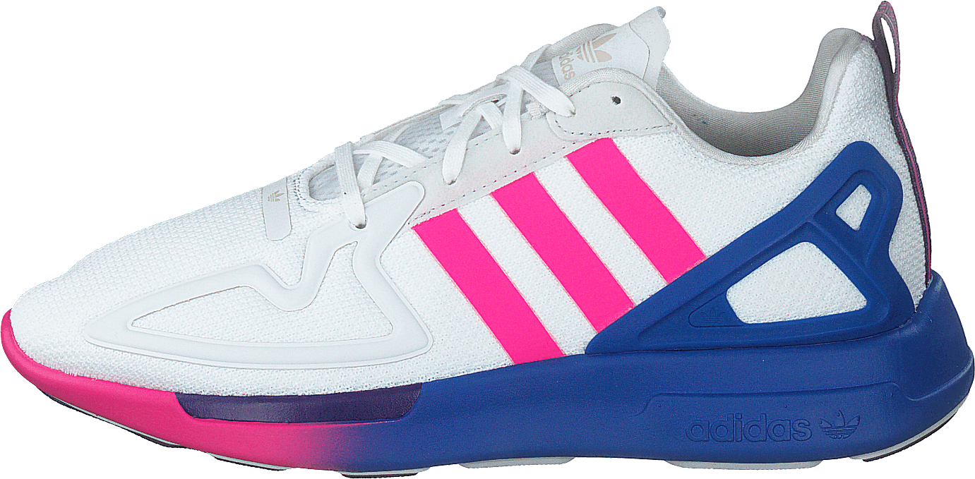 Zx 2k Flux W Crystal White/shock Pink/blue, Female, Sapatos, Sapatilhas, Sapatilhas, Azul/Branco, EU 40