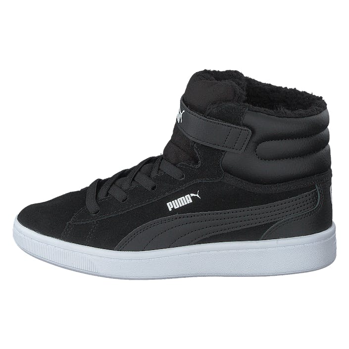 Puma Vikky V2 Mid Fur V Ps Puma Black-puma White, Unisex, Shoes, Trainers, high-top sneakers, Black, UK K 11,5