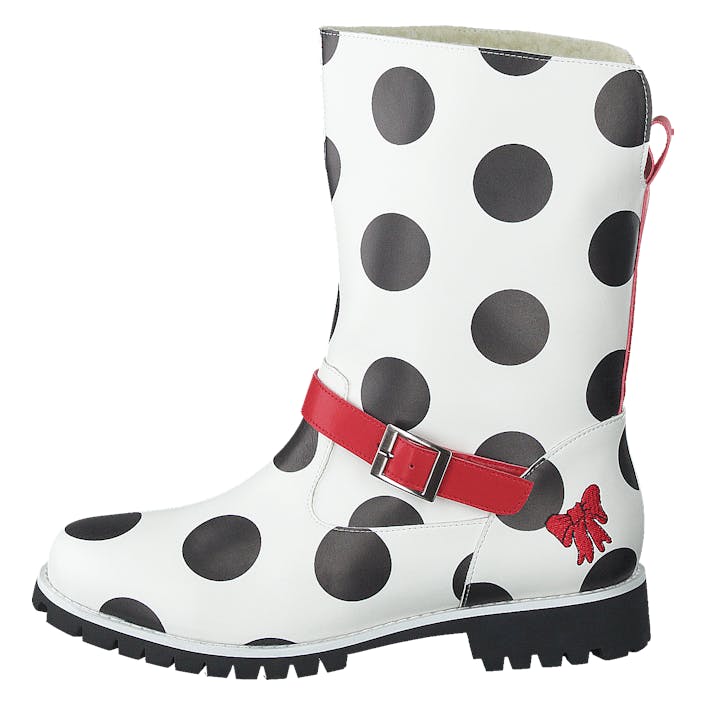 Shelly Enjoy Vegan White/dots, Female, Schoenen, Hoge laarzen en Laarsjes, regenlaarzen, Wit, EU 39