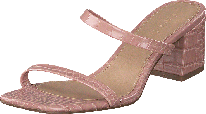 NA-KD - Croc Squared Strap Sandals Dusty Pink