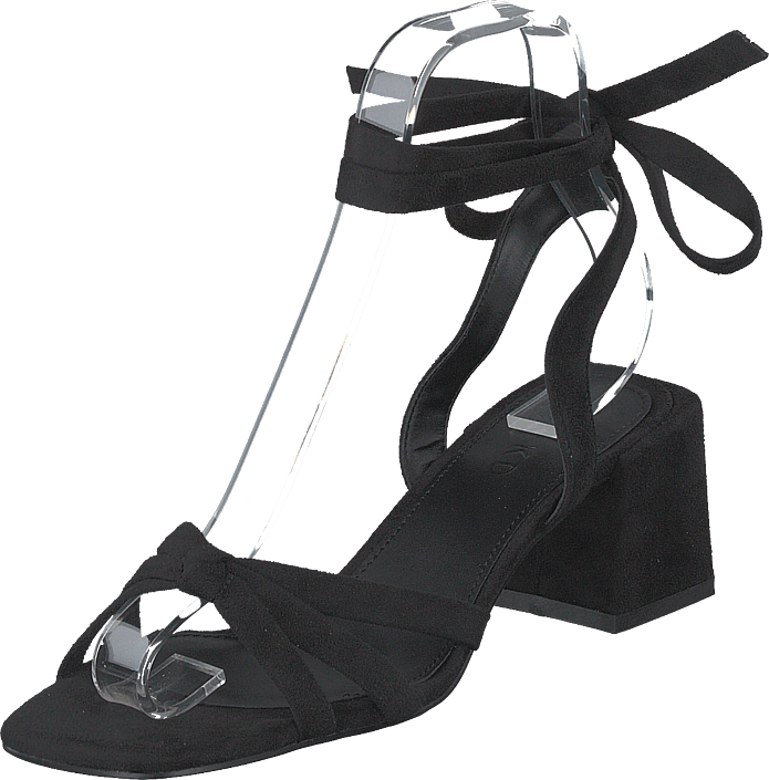 NA-KD - Faux Suede Ankle Strap Heels Black