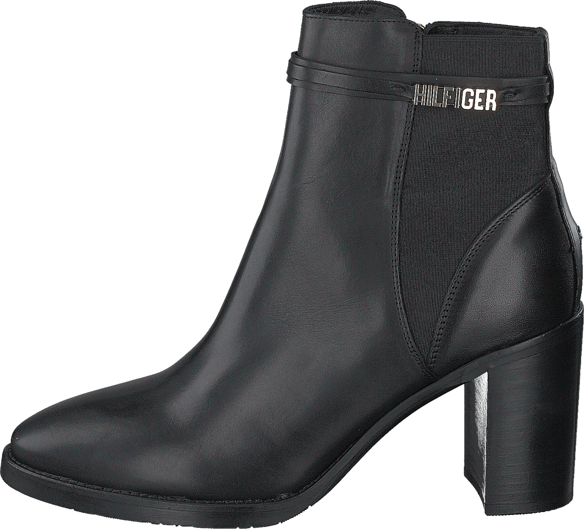 Block Branding High Heel Boot Black