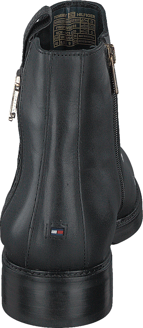 Th Interlock Leather Flat Boot Black