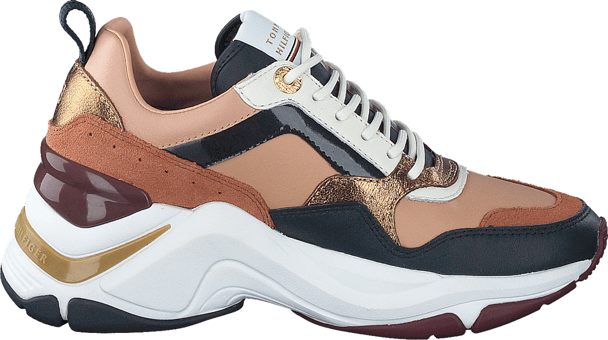 Colourblock Wedge Sneaker Brown