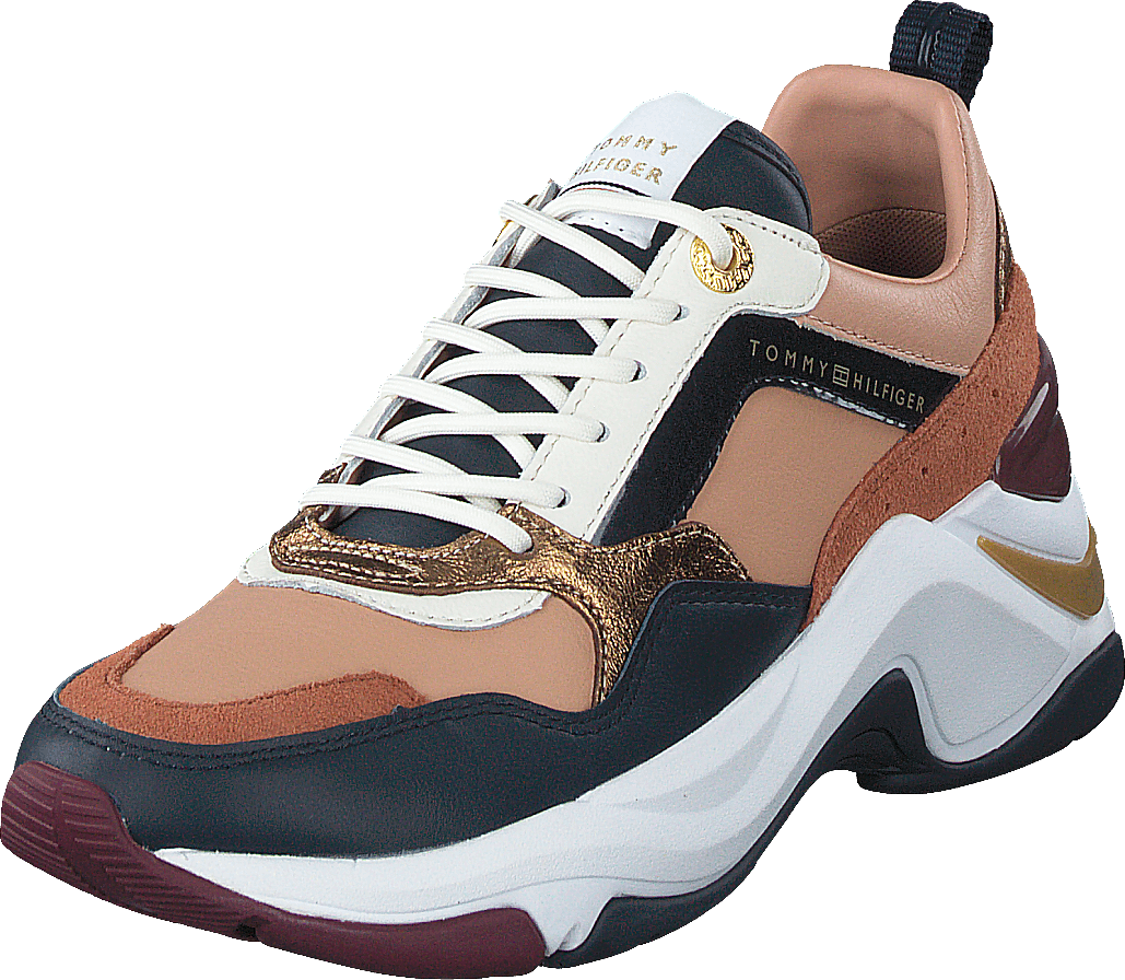 Colourblock Wedge Sneaker Brown