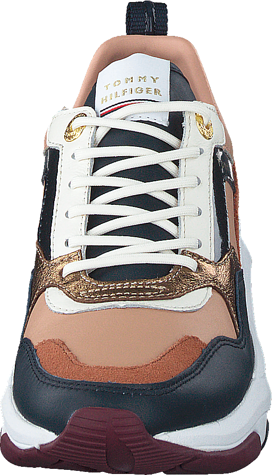 Colourblock Wedge Sneaker Brown
