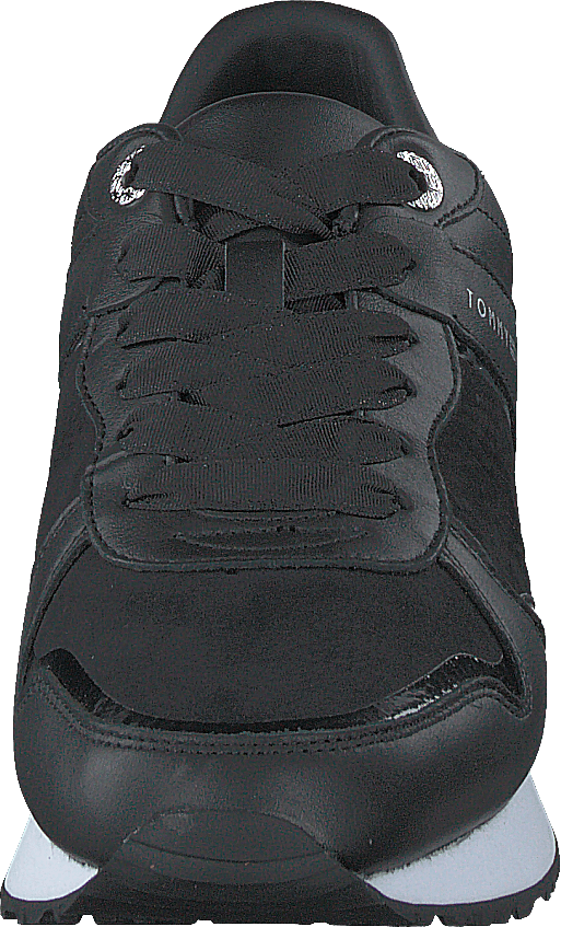 Dressy Wedge Mat Mix Sneaker Black